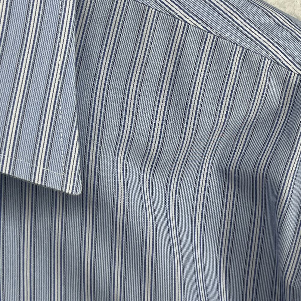BROOKS BROTHERS Shirt Mens 16 34 Dress Oxford Non Iron Slim Fit Striped Blue